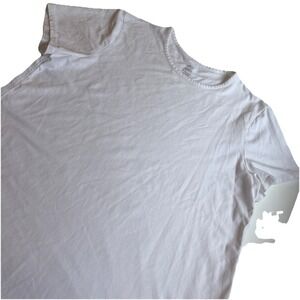 J.Jill Fit Progress Shirttail Tee Luxe Pima Cotton Stretch White Women's LARGE‎